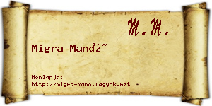 Migra Manó névjegykártya